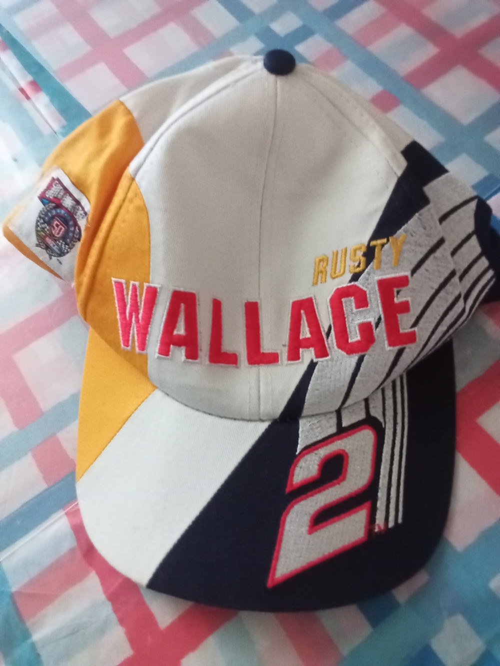 Nascar Orange and White Racing Cap with Embroidered Logo